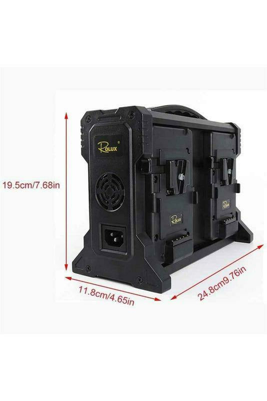 Rolux 4KS Quad Battery Four Channel Charger - Filmgear Canada