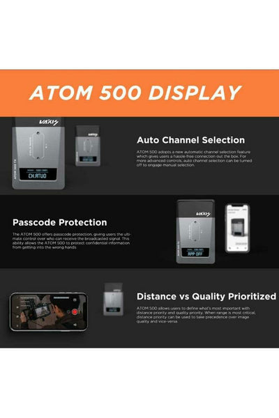 Vaxis Atom 500 HDMI Wireless 1080P HD Video Transmitter and Receiver Kit (Dual HDMI) - Filmgear Canada